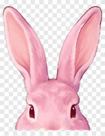 Pink Rabbit Portrait PNG