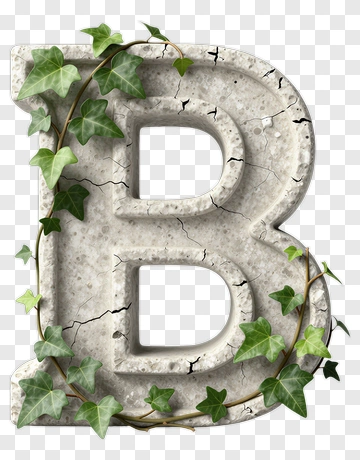 Stone Letter B With Ivy PNG