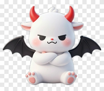 Cute Devil Character Toy PNG