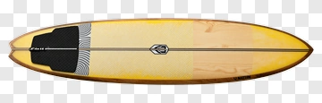 Wooden Surfboard With Yellow Finish PNG
