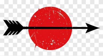 Black Arrow Through Red Circle PNG