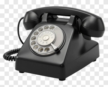 Black Rotary Telephone PNG