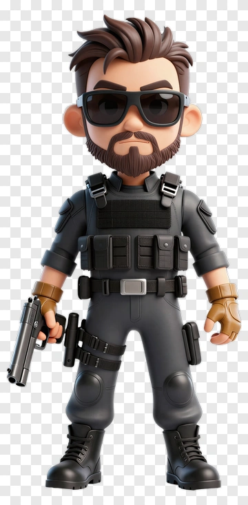 Chibi Soldier With Gun PNG