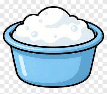Blue Basin With Soap Bubbles PNG