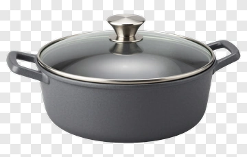 Gray Pot With Glass Lid PNG