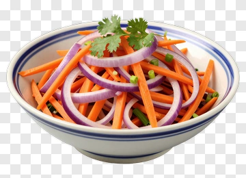 Carrot Onion Cilantro Salad In Bowl PNG