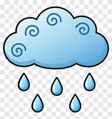 Blue Cloud With Raindrops PNG
