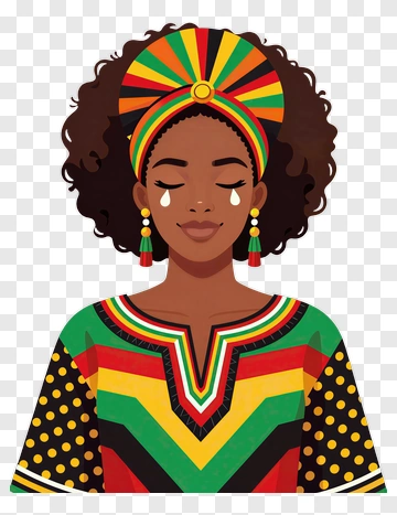 Woman In Colorful Traditional Attire PNG