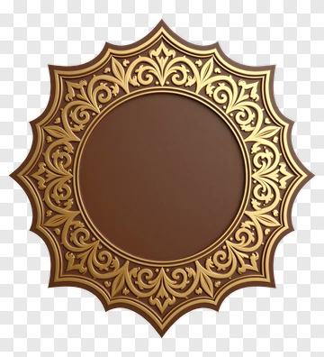 Ornate Mirror With Gold And Brown Design PNG
