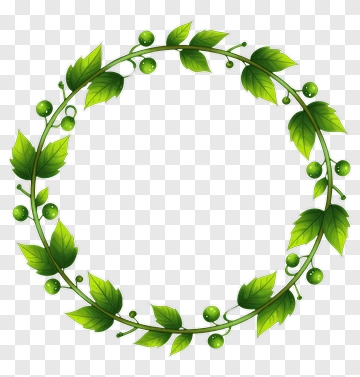 Green Leaf Wreath With Berries PNG