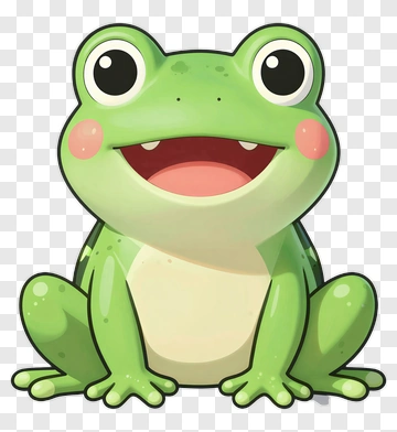 Cute Green Frog PNG