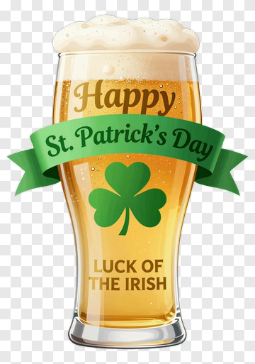 St. Patrick's Day Beer Glass PNG