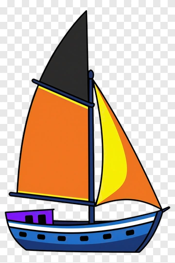 Colorful Sailboat On The Water PNG