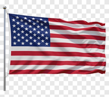 American Flag Waving In The Wind PNG