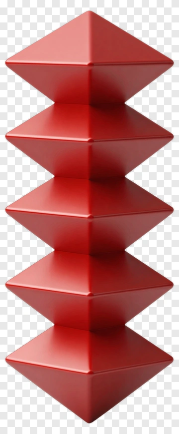 Red Geometric Sculpture PNG