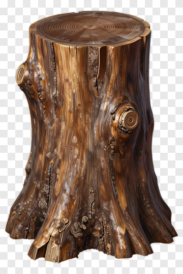 Tree Stump Wooden Stool PNG