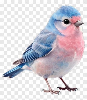 Blue And Pink Bird PNG