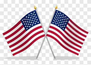 Two American Flags Crossed PNG