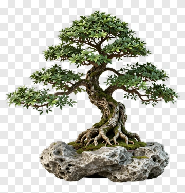 Bonsai Tree On Rock PNG