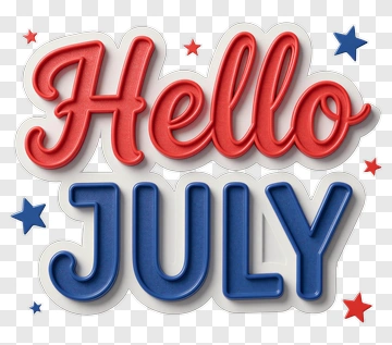 Hello July Greeting PNG