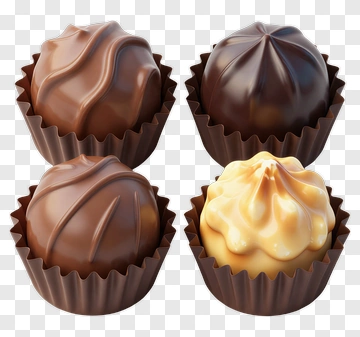 Chocolate Truffles In Paper Cups PNG