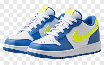Blue And Yellow Nike Jordan Shoe PNG
