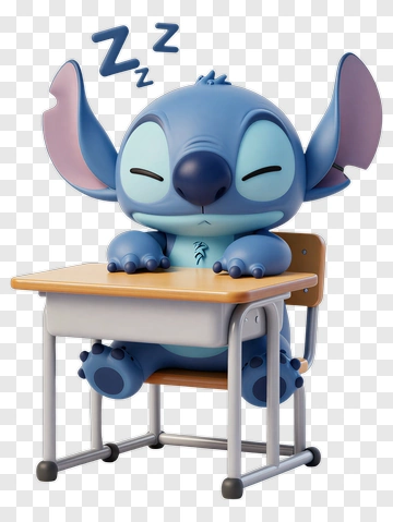 Stitch Sleeping At Desk PNG