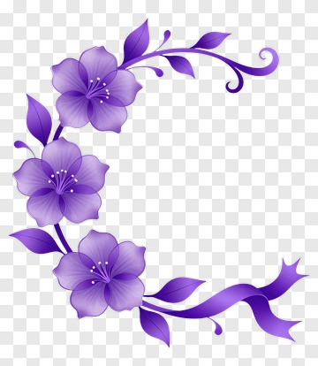 Purple Floral Vine Ornament PNG