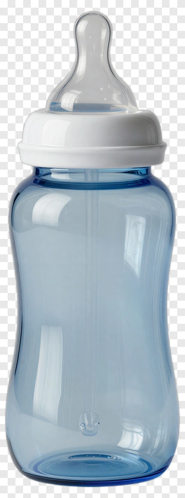 Blue Baby Bottle With White Cap PNG