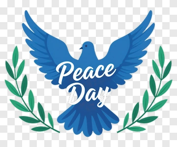 Peace Day Dove With Wreath PNG