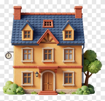 Colorful Cartoon House PNG