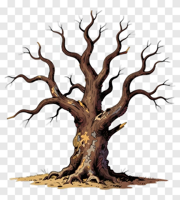 Bare Tree With Twisted Branches PNG
