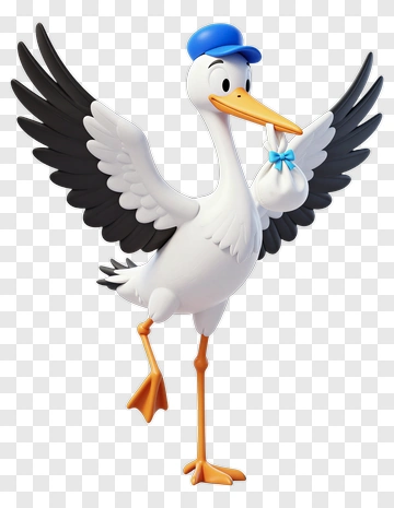 Stork Delivering A Baby PNG