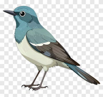 Blue And White Bird Illustration PNG