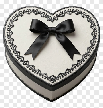 Elegant Heart-Shaped Gift Box PNG