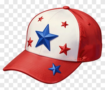 Red White Blue Star Baseball Cap PNG