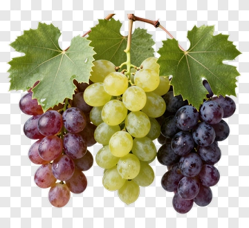 Cluster Of Grapes With Vine Leaves PNG