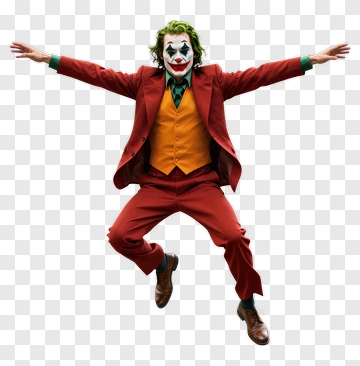 Joker Jumping In Red Suit PNG