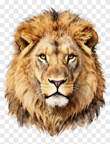 Lion Head Portrait PNG