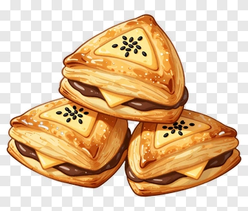 Delicious Triangular Pastries With Chocolate And Cheese PNG