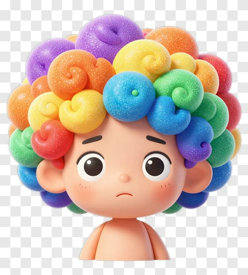 Child With Rainbow Hair PNG