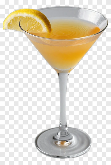 Martini Glass With Lemon Slice PNG