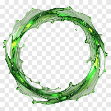 Green Liquid Splash Ring PNG