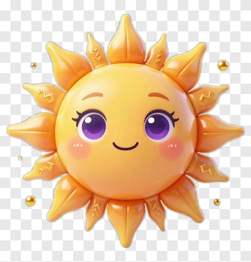 Cheerful Sun Character PNG