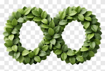 Infinity Symbol Made Of Green Leaves PNG