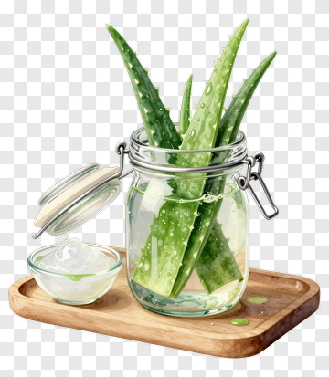 Aloe Vera In Glass Jar PNG
