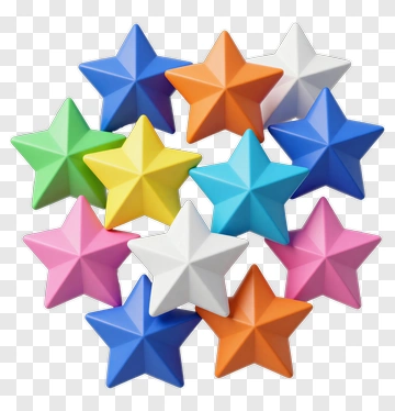 Colorful Stars Cluster PNG