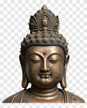 Buddha Statue Head With Crown PNG