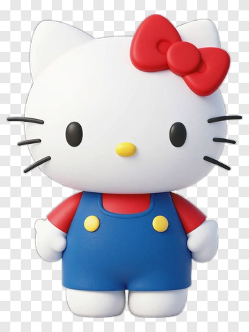 Hello Kitty In Overalls PNG