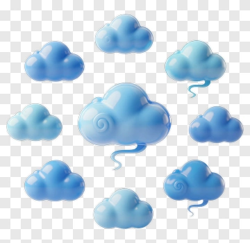 Blue Clouds Floating PNG